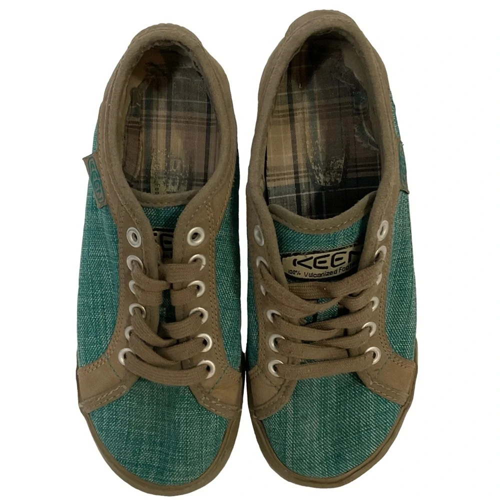 KEEN Arcata Teal & Brown Canvas Lace-Up Sneakers